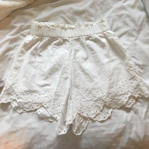 White Flowy shorts